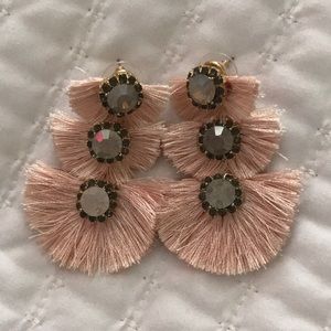 Brand new, gorgeous blush tassel earrings